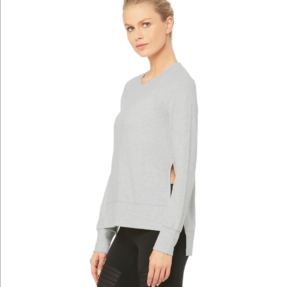 Alo Yoga Glimpse Long Sleeve Top Dove Grey Heather
